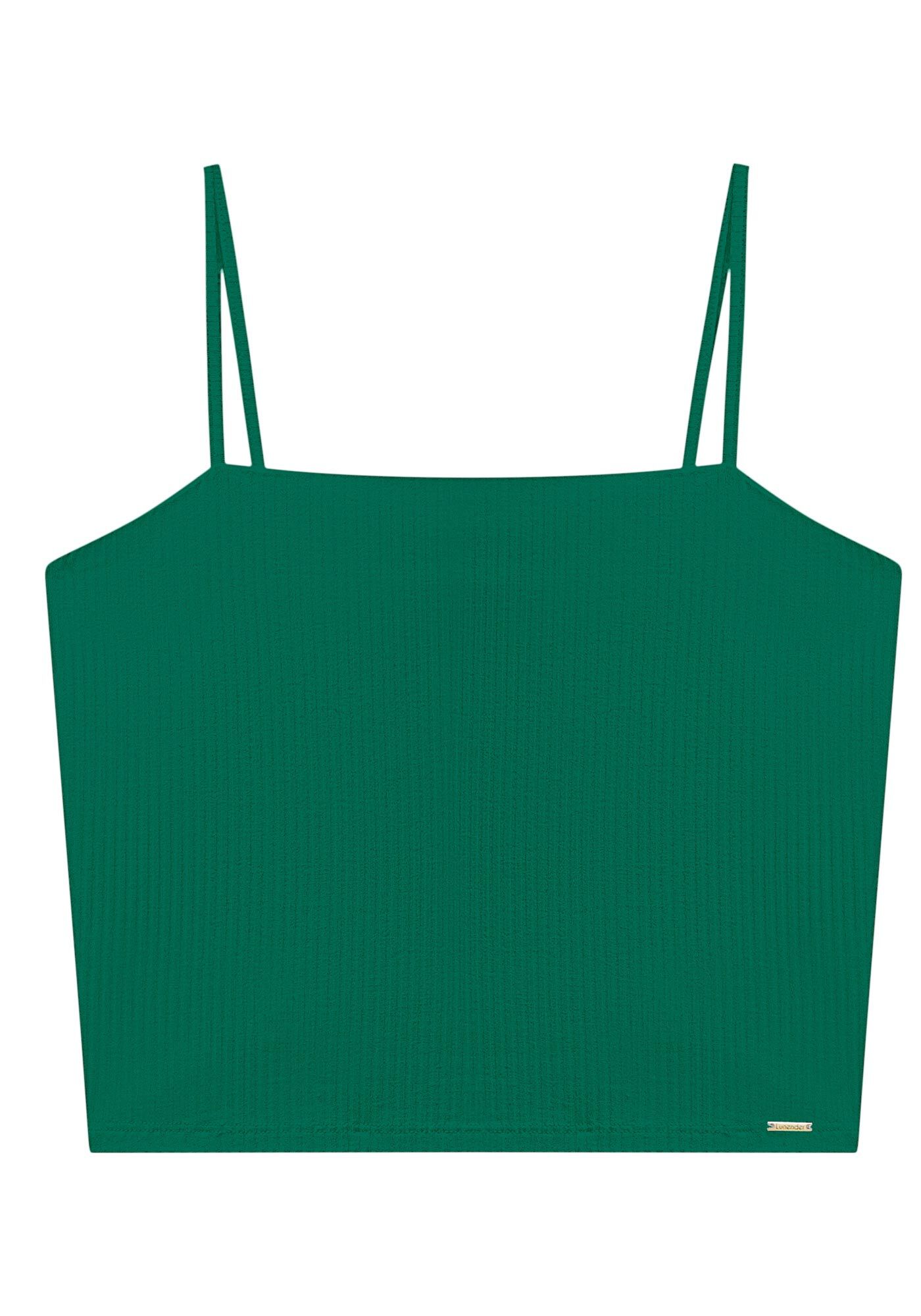 Blusa Regata Curta De Al&ccedil;as Finas Em Malha Canelada, , large.