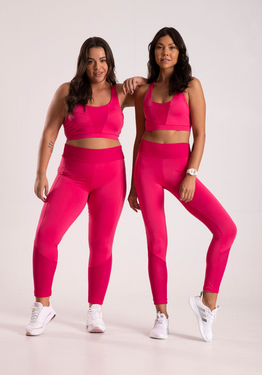 Calça Legging Cintura Alta com Detalhe Texturizado, ROSA MORENA. Calça Legging Cintura Alta com Detalhe Texturizado, ROSA MORENA, large.