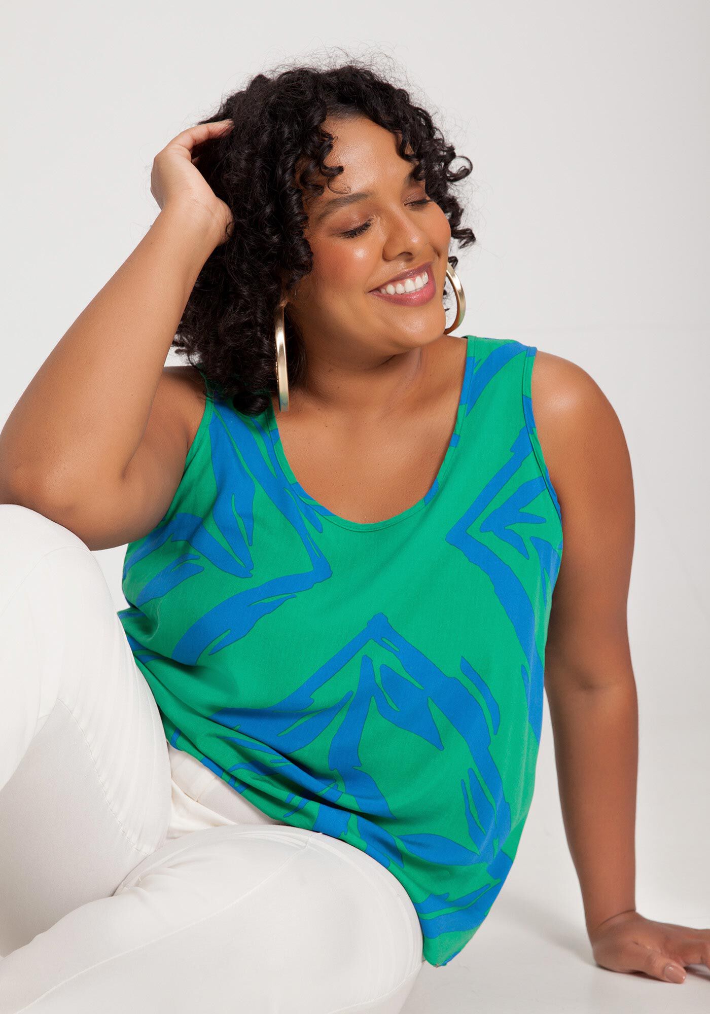 Blusa sem manga 2025 plus size