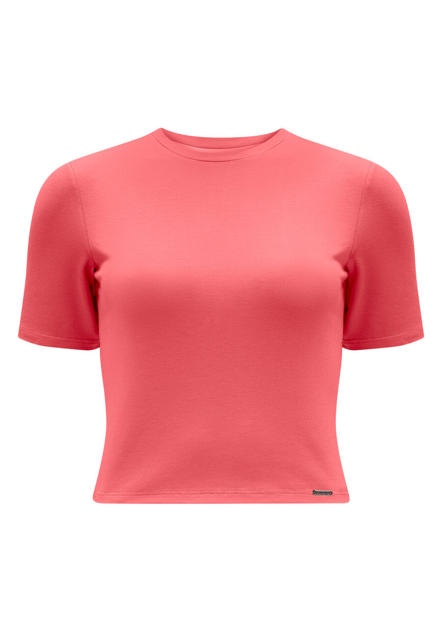 Blusa Cropped Básica De Mangas Curtas Em Malha De Viscose, . Blusa Cropped Básica De Mangas Curtas Em Malha De Viscose, , large.
