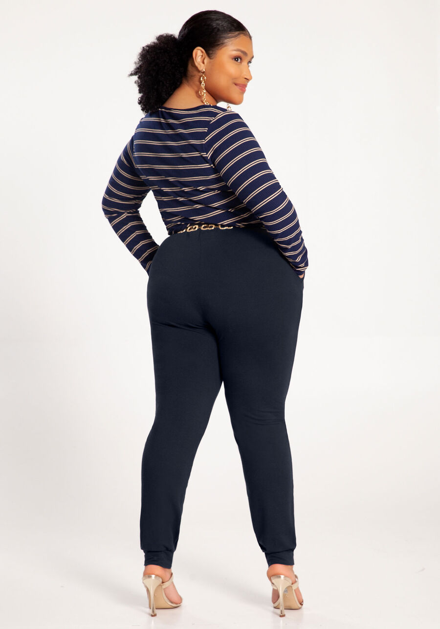 Calça Jogger Plus Size em Moletom com Bolsos, MARINHO IMPERIO. Calça Jogger Plus Size em Moletom com Bolsos, MARINHO IMPERIO, large.