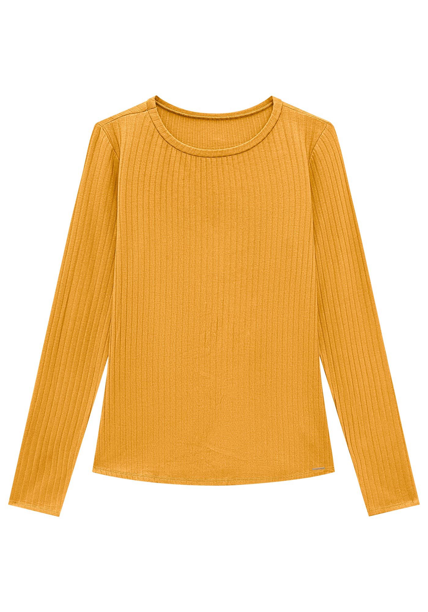 Blusa B&aacute;sica Canelada Manga Longa, , large.