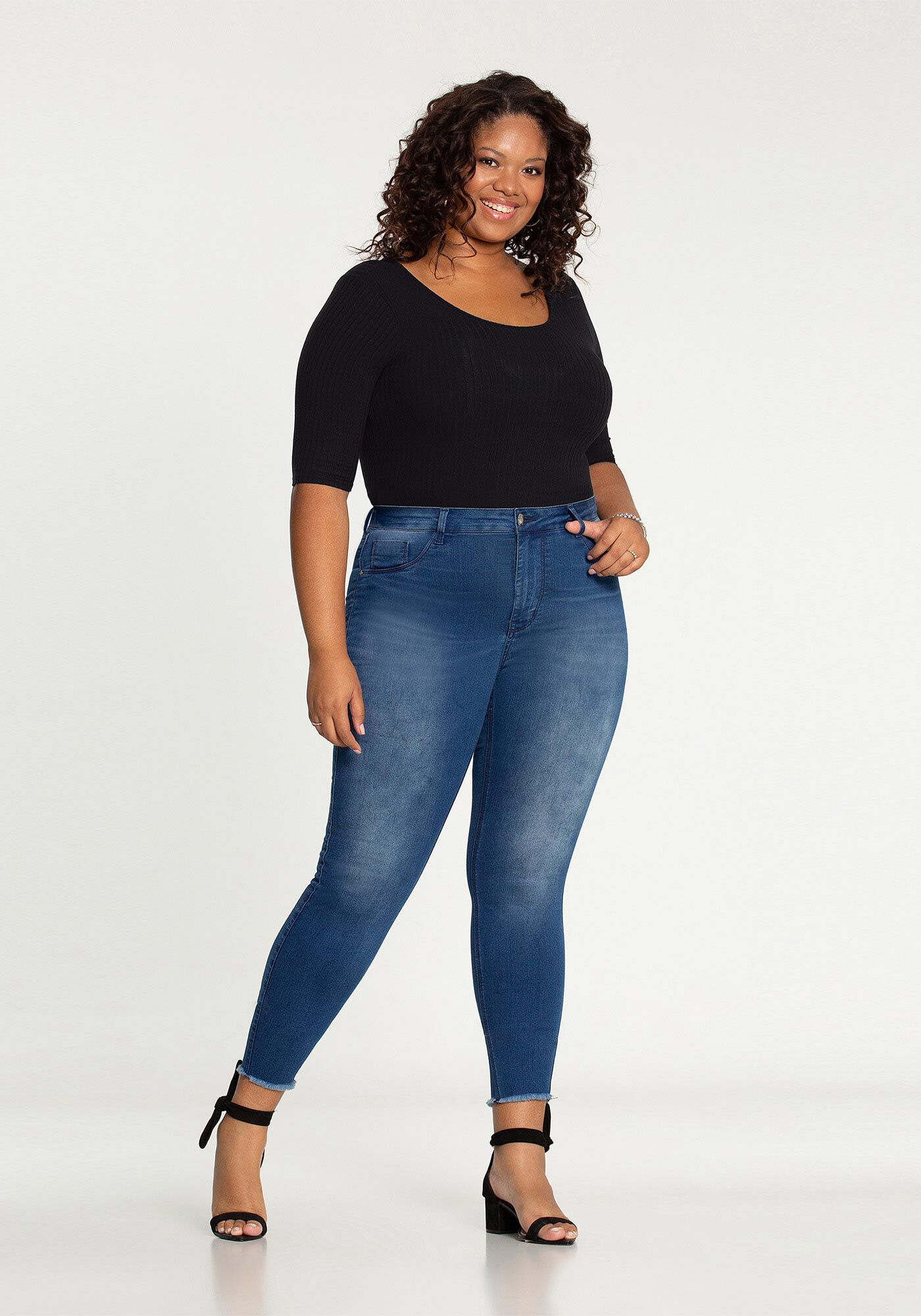 Calça cropped sale plus size