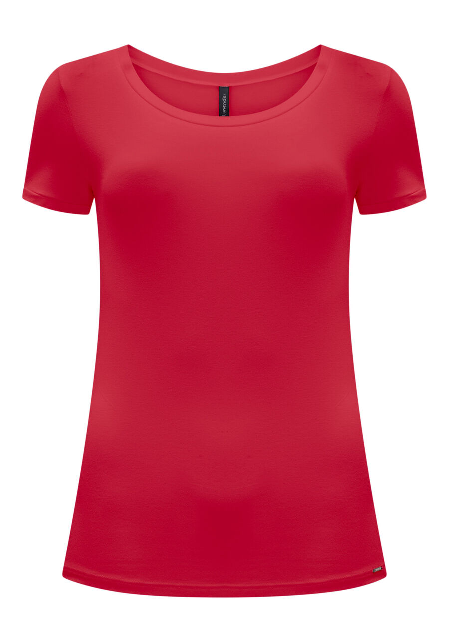 Blusa Básica Lisa De Mangas Curtas Em Malha De Viscose, . Blusa Básica Lisa De Mangas Curtas Em Malha De Viscose, , large.