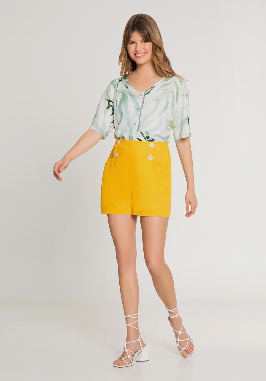 Camisa Estampada em Viscose com Mangas Curtas, . Camisa Estampada em Viscose com Mangas Curtas, , large.