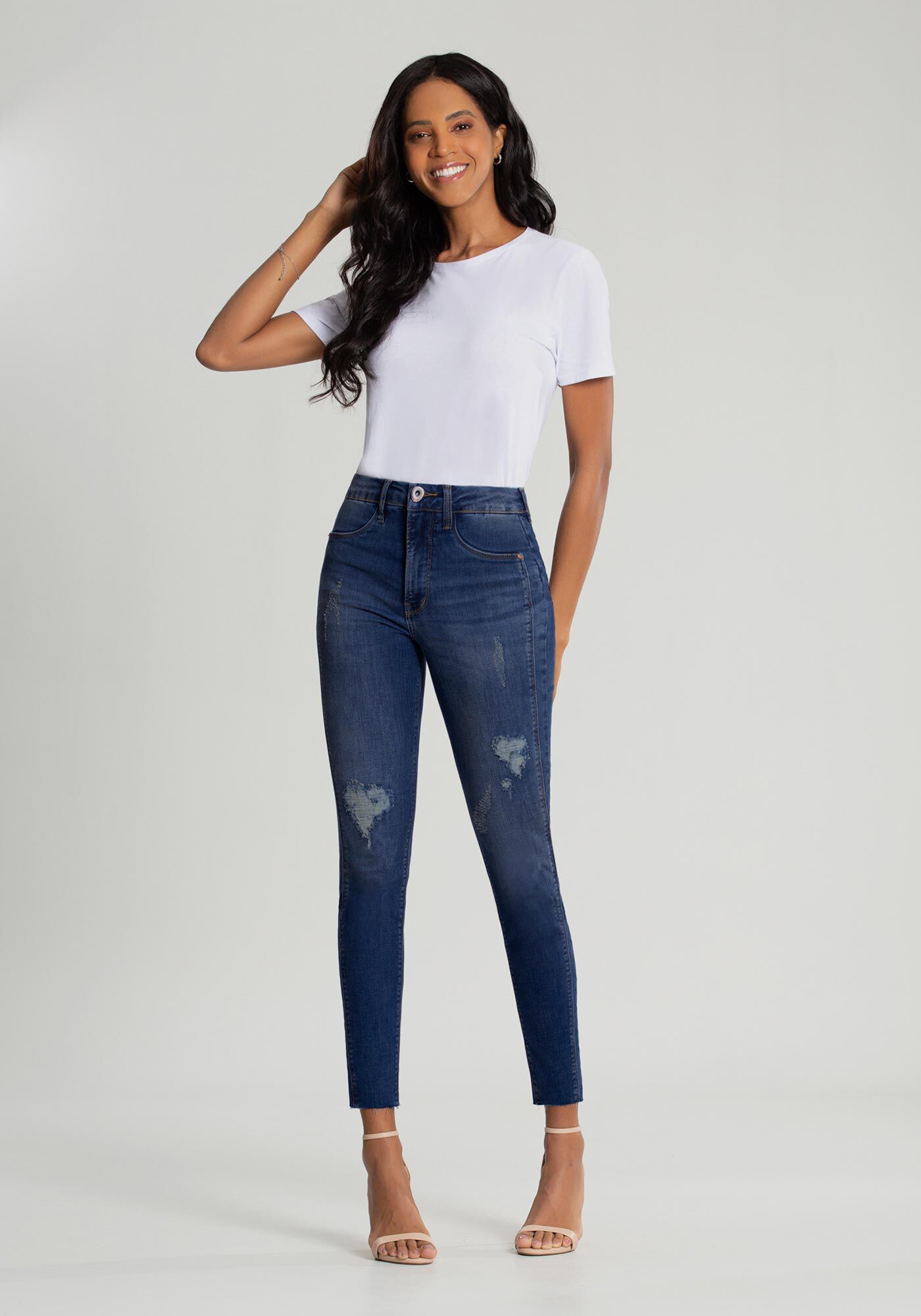 Calca discount skinny curta