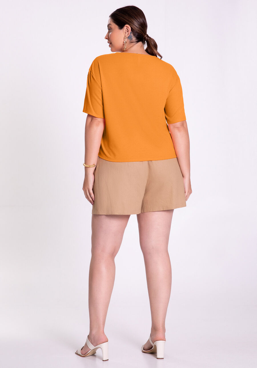 Blusa Plus Size Canelada Básica com Manga Curta, . Blusa Plus Size Canelada Básica com Manga Curta, , large.