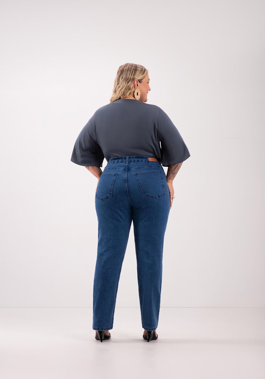 Calça Jeans Reta Plus Size Com Cintura Alta Chapa Barriga, . Calça Jeans Reta Plus Size Com Cintura Alta Chapa Barriga, , large.