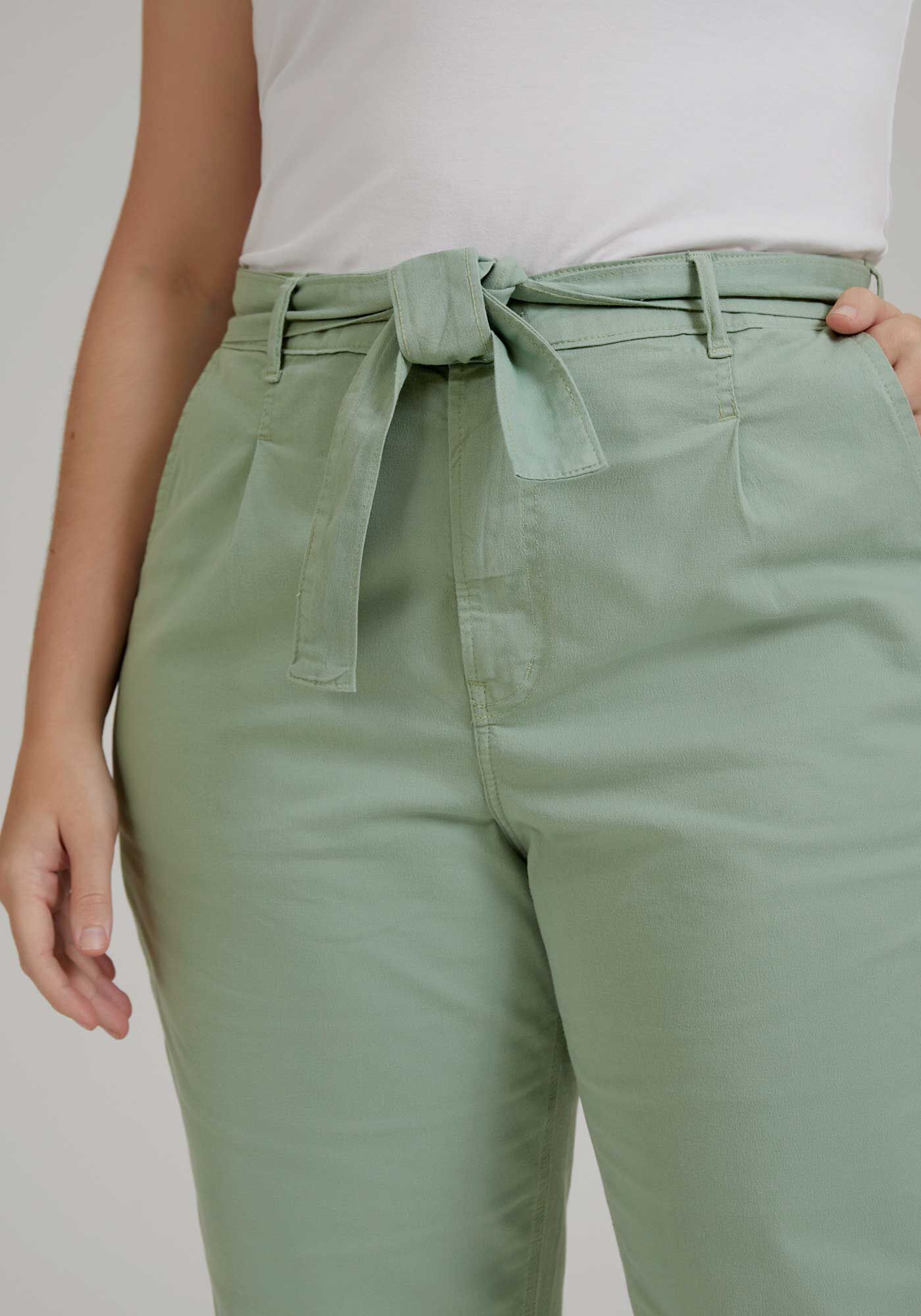 Calça de sarja cheap feminina cintura alta