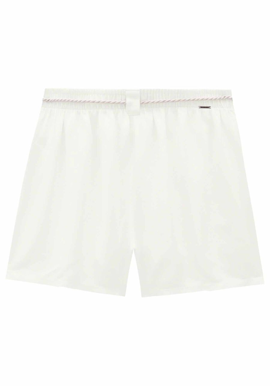 Shorts Rayon Cintura Alta com Cinto, BRANCO OFF WHITE, large.